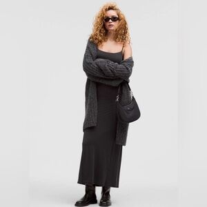 Black Lululemon Wundermost Ultra-Soft Nulu Spaghetti-Strap Maxi Dress small